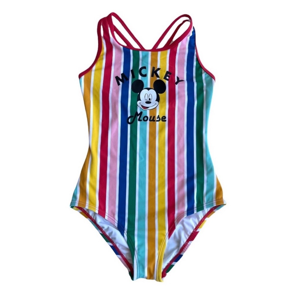 Disney Mickey Mouse Striped Kids Swimsuit